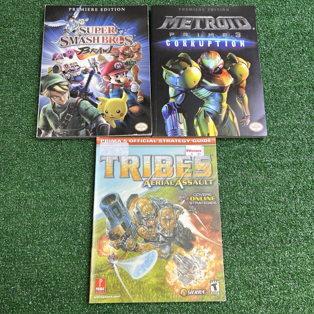 Lot Of 3 Gaming Strategy Books Metroid Prime‎ 3 Tribes Super Smash Bros